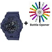 Casio G-Shock Blue Resin Analogue/Digital Men's Watch GA700CA-2A Bundle