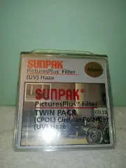49MM TWIN PAK (SUNPAK BRAND) FILTER NEW! CIRCULAR POLARIZER & UV HAZE
