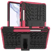 For Samsung Galaxy Tab S8 SM- X700 /X706 11 inch Shockproof Heavy Duty Rugged Case Cover Case, Kickstand Shockproof Heavy Duty Tough Protective Rugged Cover (Pink)