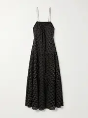 [Matteau] Matteau - Tiered Organic Cotton And Silk-blend Midi Dress - Multi - 3 3 Multi