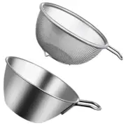 1 Set Colander with Bowl Fine Mesh Strainer Stainless Steel Strainer Kitchen