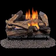 Duluth Forge DLS-18T-1 Dual Fuel Ventless Fireplace Logs Set with Thermostat, Use with Natural Gas or Liquid Propane, 30000 BTU, Heats up to 1000 Sq. Ft, Split Red Oak, 18 Inches