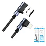 O-8Ware Premium 1m Apple Certified 90 Degree Angle USB Lightning Data Sync