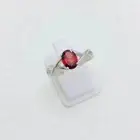 925 Sterling Silver Natural Garnet Solitaire Dainty Ring Valentine's Day Gift