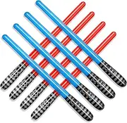 NOVELTY PLACE Inflatable Light Saber Blow Up Sword Stick Toys Set for Kids Costume Birthday Party Favors, 30 Inches (Pack of 8)