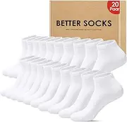 [Falechay] 10 Pairs of Trainer Socks Men Women Sports Socks Short Breathable Trainer Socks Cotton Half Socks Unisex, 20 x white, 8-10 US