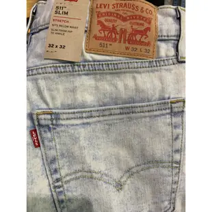 Levi's 511 牛仔長褲 /修身牛仔褲 /修身窄管/ 男生丹寧牛仔褲/洗白刷舊 LEVIS-045113622