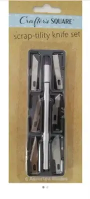 Crafting Hobby Detail Knife Crafter's Square Scrap-tility Knife set + 7 blades