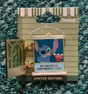 DISNEY PIN STITCH ANGRY ANGER FUNNY BUSINESS GLASS WINDOW LE 1000 PINS SET/LOT