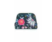 Flower Festival Triangle Cosmetic Bag (Dark Blue) - 24/17 x 16.5 x 8cm