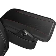 Arm Rest Cover, Leather Elbow Booster, Waterproof Protection Pad, Side Pocket, Comfortable, (1 Piece, Red, Black), Ideal For Increasing Height And Providing Support For Vehicles Armrests