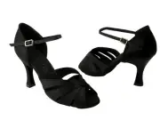 Latin Salsa Very Fine Ballroom Competitive Dance Shoes SERA1311 Black Satin