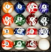 Pool Balls - 16 Piece Cue Ball Set for Pool Table and Display - 2 1/4 Inch, 6...