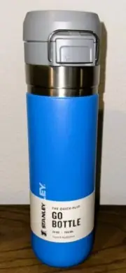 Stanley The Quick Flip GO Bottle 24oz Azure Blue Transit Hydration Hot Cold NEW
