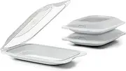 TATAY Cold Meat Containers for Fridge | Set of 3 Mini | Fridge Storage | Removable Lid, Stackable | Microwave, Freezer and Dishwasher Safe | BPA-Free, 12 x 3.1 x 18 cm, Colour White