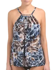 Magicsuit Miraclesuit Tankini TOP 10 Slimming Printed Marni Blue Metal Accent