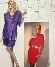 Burda Couture 4643 Sew Pattern T-Shirt Turtleneck Top Skirt Blazer Jacket 8-18