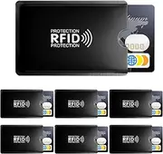 [PERCEA] Credit Card Protector, 20 Pcs RFID Blocking Sleeves, Identity Card Protector for Credit Card, Debit Card, Metro Card, Passport, Black, 9,2 x 6.2cm