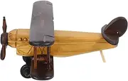 Vintage Wooden Airplane Model Toy Plane Decor Retro Biplane Ornament for Kids Room