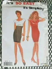 Vintage Simplicity Sewing Pattern 7680 Misses' Dress 7 Sizes UNCUT (T)