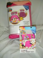 Disney TSUM TSUM FULL DOUBLE Sheet Set & TWIN/FULL Comforter Mickey Pooh Minnie