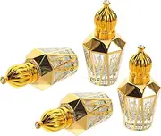 Beavorty 4Pcs Refillable Glass Roller Bottles for Perfume and Essential Oils Leak Design for Travel and Daily Use Smooth Application for Effortless Fragrance Enjoyment