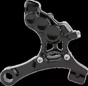 AN 4-Piston Rr Brake Caliper 11.8in Blk w Bracket Dyna Super Glide 08-13