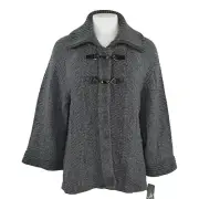 JM Collection Womens Wing-Collar Flyaway Cardigan, Size Medium