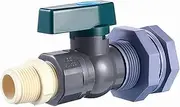 PVC Rain Barrel Faucet Kit, 3/4 Inch Rain Water Tank Tap Valve with Bulkhead Fitting and Hose Adapter for Aquariums Pools Garden Barrels, Outer Diameter 20mm