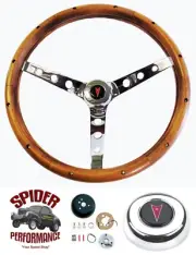 1961-1963 LeMans Tempest steering wheel 15" CLASSIC WALNUT WOOD
