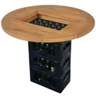 vidaXL Beer Crate Tabletop Teak 70 cm HEE