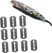 NULYLU Stainless Steel Face Razor Manual Shaver Replaceable Blade Hair Cutting Tool for Men Women Barber Styling