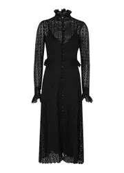 Rabanne Black Guipure Lace Midi Dress - 10 10