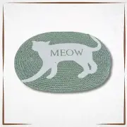 Cotton Cat Placemat - Meow - Food Bowl Mat for Cats - Feeding Mat for Cats