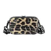 Mini Luggage Suitcase Hard Shell Small Square Bag Women'S Shoulder Bag Messenger Phone Bag, Leopard Print