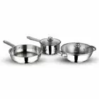 Stainless steel induction cookware set -3 pieces(Saucepan, Fry pan , Kadhai)