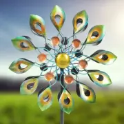 63 Inch Kinetic Wind Spinners with Stake, Metal Windmill Garden Decorations, ...