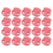 40Pcs 5mm Plastic Cord Locks Double Hole Spring Toggle Stopper, Rose Red