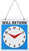 Ipetboom Will Return Clock Sign With Come In/Open on Back - Business Hours Sign for Store, Office, Bars, Retail Shop