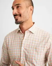 NWT JOHNNIE-O $138 CARY PREP-FORMANCE BUTTON UP SHIRT IN STARFISH SZ L LARGE