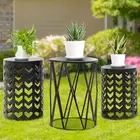 Set of 3 Stacking Coffee Tables for Living Room End Tables, Nesting Side