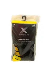 XTF Men's Extreme Fit Compression Socks Black Knee High Size S/ M 5-9 One Pair
