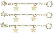3Pcs Nail Art Rhinestone Pendants with Luxury Heart Design Creative Chain Tassel Nail Accessories for Stunning Manicure Decor