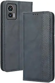 [XINNI] Mobile Phone Case for Motorola Edge 30 Neo Case, PU/TPU Flip Magnetic Phone Case, Blue