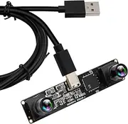 120fps 3D Stereo USB Camera Global Shutter 1200P Synchronization Dual Lens Module 90 Degree for PC Computer USB2.0 Plug and Play Face Recognition QR Codes Scanning