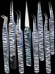 8 Pc Tweezer Stainless Steel Hobby Electronic Jewelry Watch Repairs Tool-Zebra