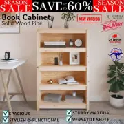 Solid Wood Pine Book Cabinet Bookcase Bookshelf Display Rack Storage Organiser