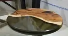 15" Epoxy Resin Round Corner / Side Table Top Home Decor