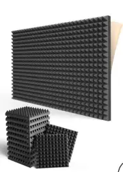 Upgraded 6 Pack Self-Adhesive Sound Proof Foam Panels 1″ X 12″ X 12″ - Acoustic