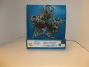 New Holiday Style Battery Operated LED Tree Topper Star Glitter Flocked